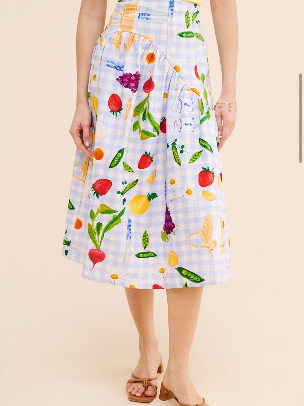 Lisa Says Gah Maeve Midi Skirt in Picnic Print *BROKEN ZIPPER* + matching tee
